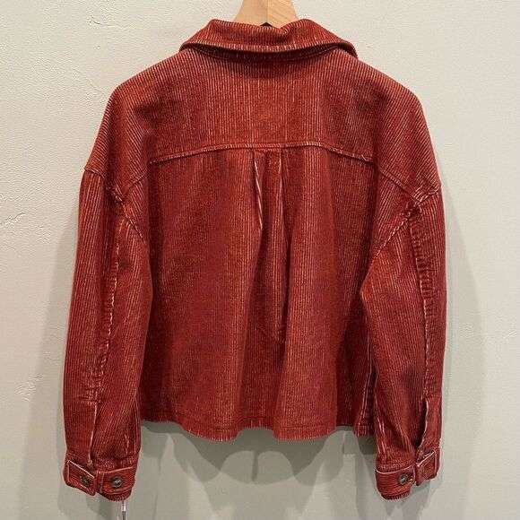 NWT Avec Les Filles Dark Red Corduroy Shacket - Size: Large - Picture 2 of 11